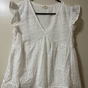 Entro Eyelet babydoll shirt M NWOT